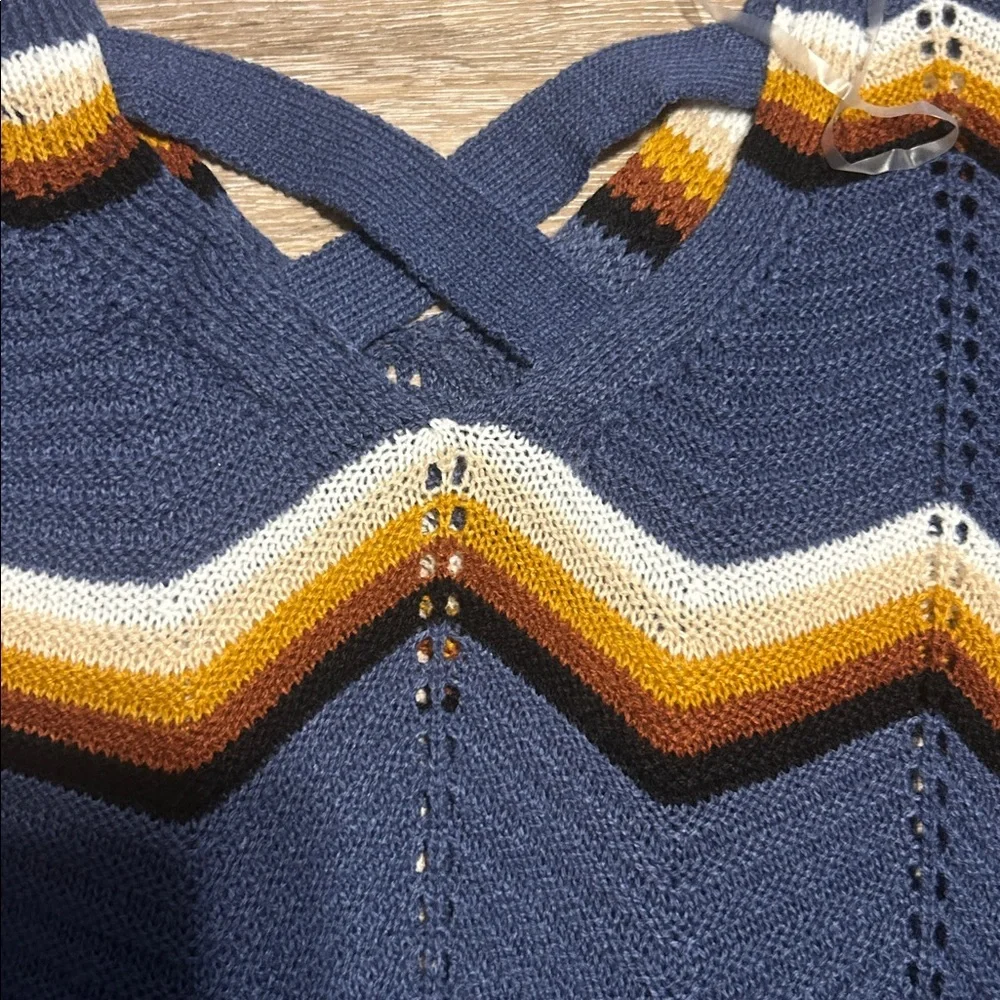 Navy Chevron Knit Sweater💥